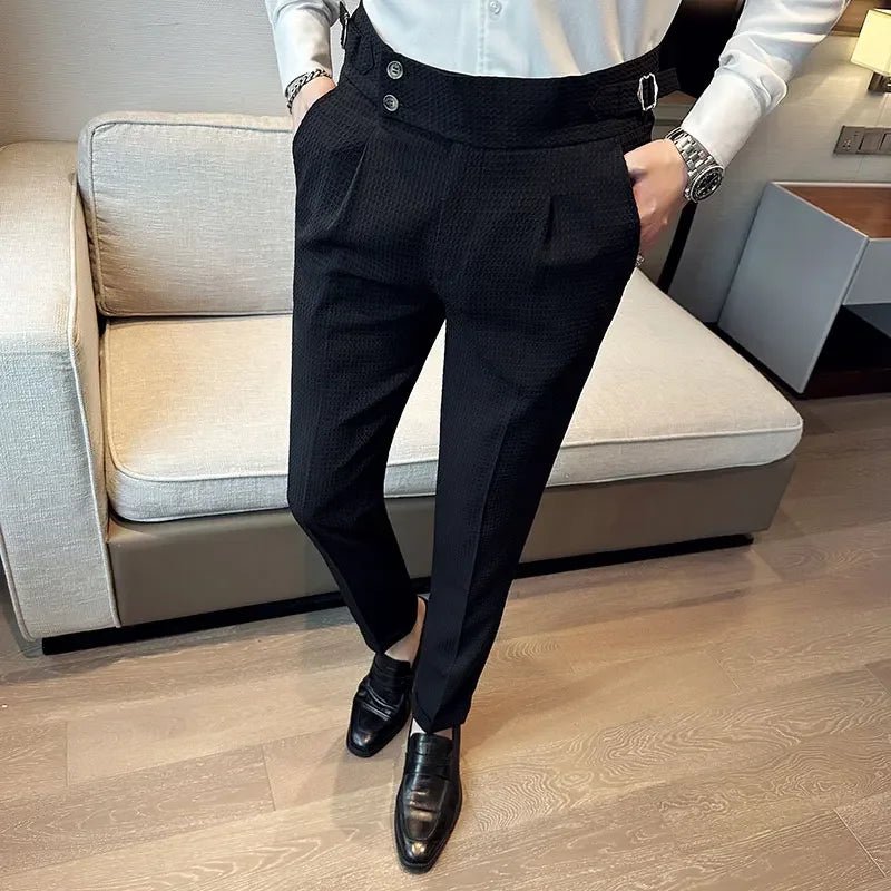 Autumn Winter Pantalones Hombre High Waist Waffle Business Casual Suit Pants for Men - mrbonnystore - mrbonnystore - 1284841_9AVZ24K - #product_title# - Autumn Winter Pantalones Hombre High Waist Waffle Business Casual Suit Pants for Men - My Store - #store_name# - #Category# - #Product Name#