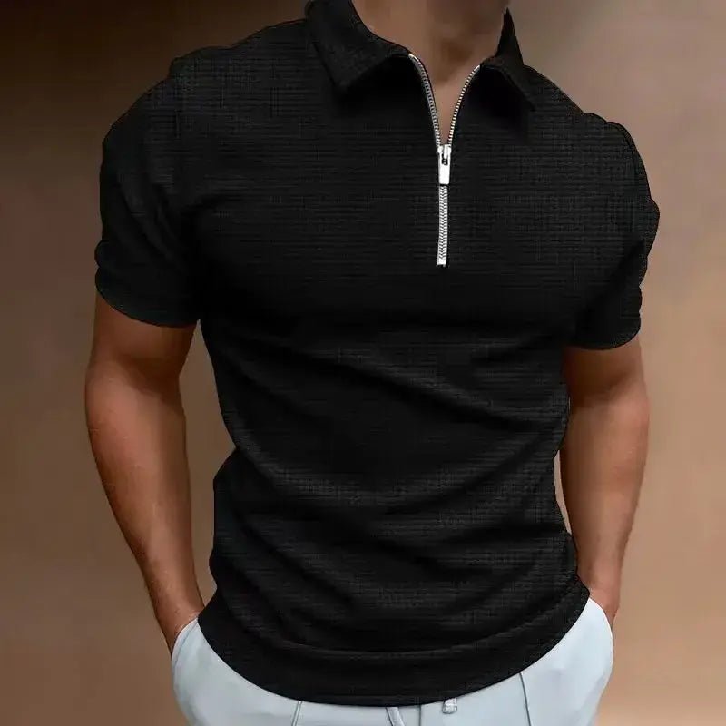 Summer New Men's Zipper Waffle Polo Shirt Short Sleeve Waffle - mrbonnystore - My Store - 1527609_6PDO53P - #product_title# - Summer New Men's Zipper Waffle Polo Shirt Short Sleeve Waffle - My Store - #store_name# - #Category# - #Product Name#