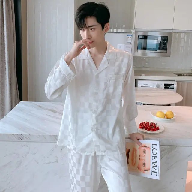 Men's Designer Ice Silk Pajama Set - mrbonnystore - mrbonnystore - 819589_EUONH6W - #product_title# - Men's Designer Ice Silk Pajama Set - #store_name# - #Category# - #Product Name#