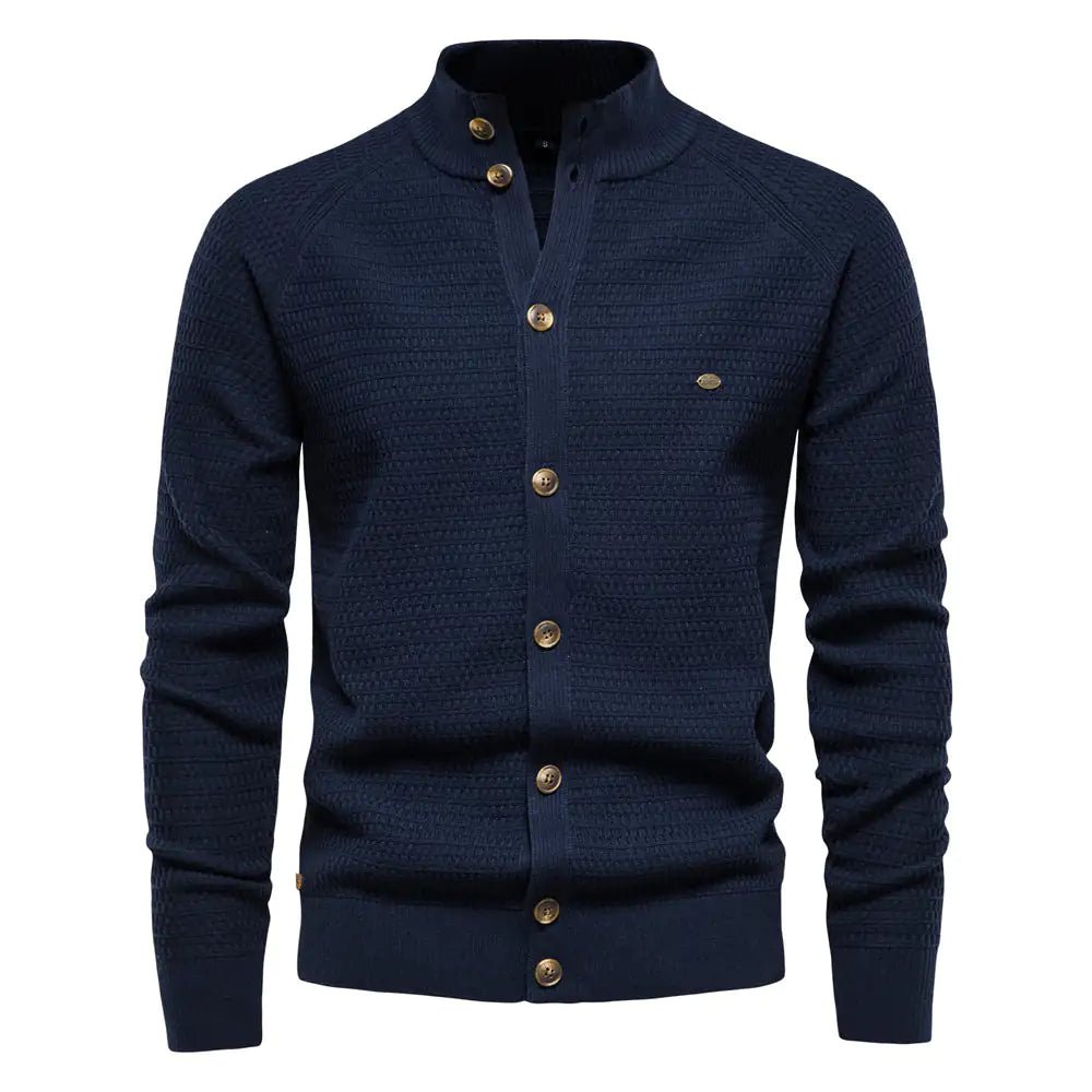 Button Mock Neck Men's Cardigan - mrbonnystore - My Store - BLACK - S - #product_title# - Button Mock Neck Men's Cardigan - My Store - #store_name# - #Category# - #Product Name#