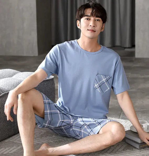 Pajamas Men's Summer Cotton Short Sleeve Shorts Suit - mrbonnystore - mrbonnystore - 63MJ1LZHU - #product_title# - Pajamas Men's Summer Cotton Short Sleeve Shorts Suit - My Store - #store_name# - #Category# - #Product Name#