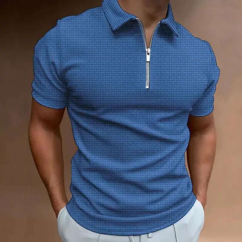 Summer New Men's Zipper Waffle Polo Shirt Short Sleeve Waffle - mrbonnystore - My Store - 1527609_6PDO53P - #product_title# - Summer New Men's Zipper Waffle Polo Shirt Short Sleeve Waffle - My Store - #store_name# - #Category# - #Product Name#