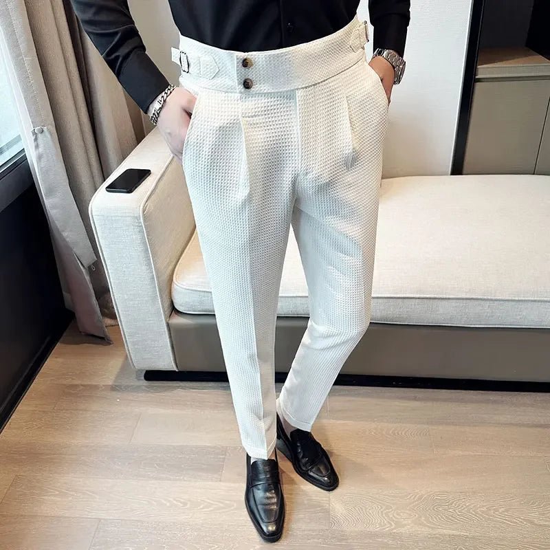 Autumn Winter Pantalones Hombre High Waist Waffle Business Casual Suit Pants for Men - mrbonnystore - mrbonnystore - 1284841_MJPDQMR - #product_title# - Autumn Winter Pantalones Hombre High Waist Waffle Business Casual Suit Pants for Men - My Store - #store_name# - #Category# - #Product Name#